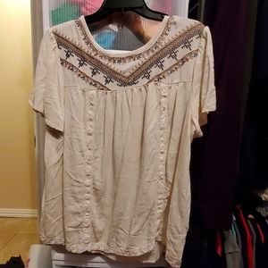 Knox Rose Embroidered Bohemian Top